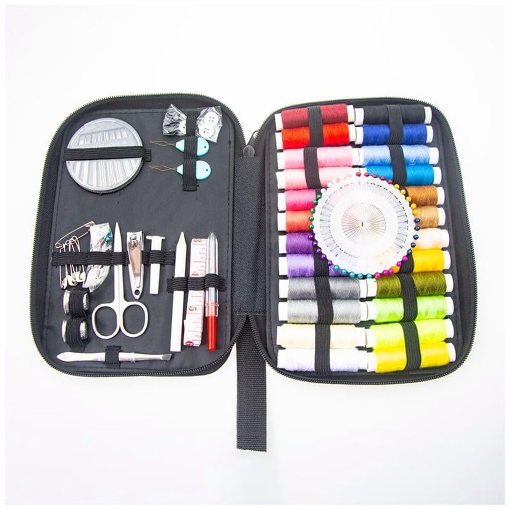 JFDBGU Kit de costura de 130 piezas, caja de costura de viaje portátil for el hogar, combinación de herramientas de costura
