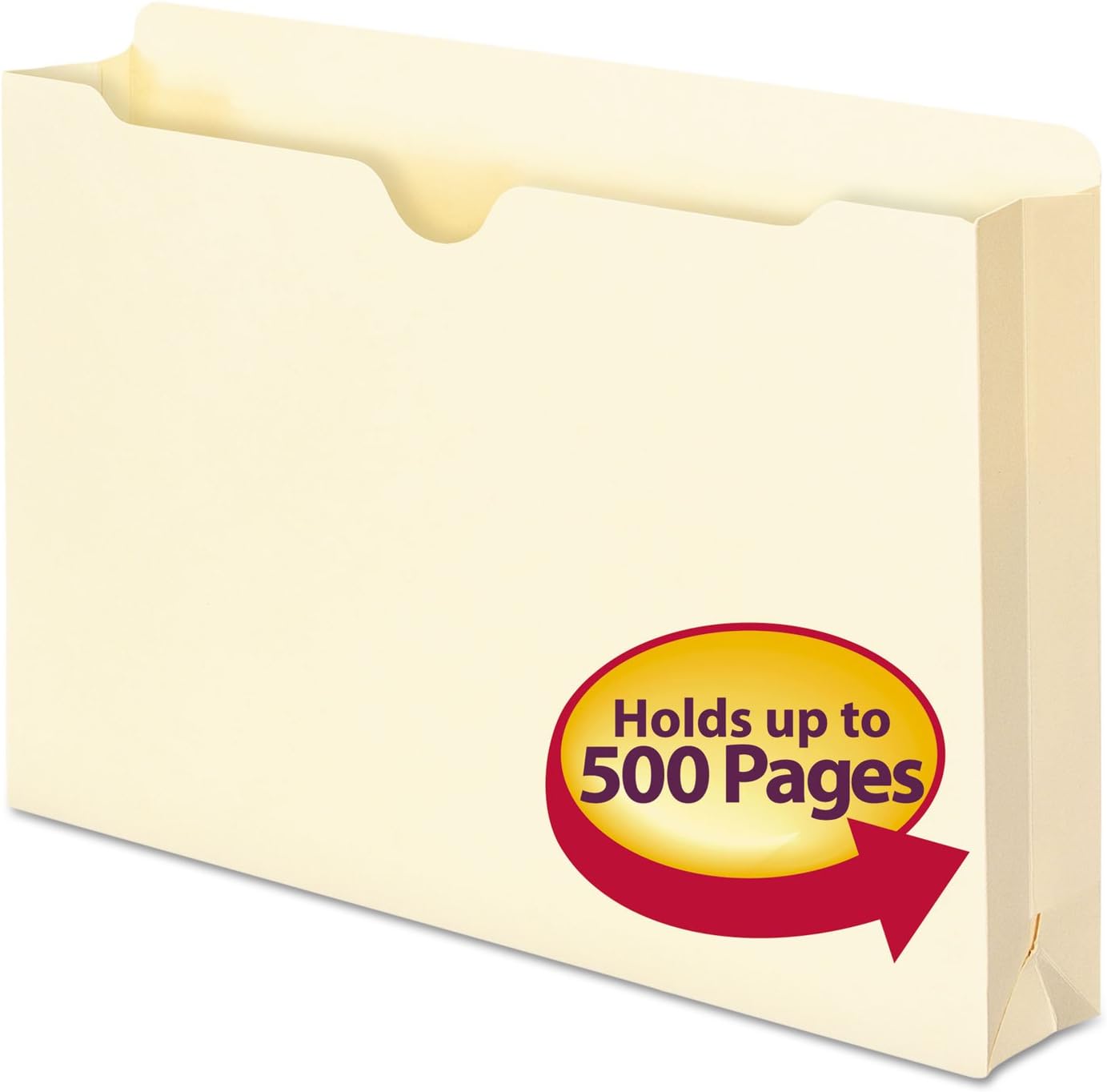 Smead File Jacket, Straight-Cut Tab, 2" Expansion, Legal Size, Manila, 50 per Box (76470)