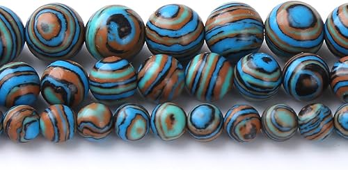 Miniatura 2 de 32 cuentas de piedra de malaquita azul de 0.47 pulgadas (0.472 in) para sanación energética para hacer joyas, pulseras, collares y fabricación de