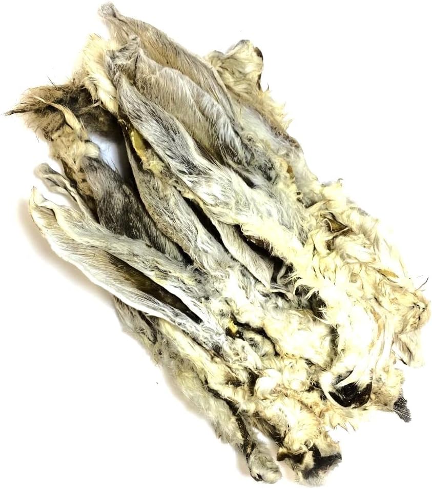 *Premium* Rabbit Ears with Fur 1kg Natural Dog Treats Chews Hypoallergenic Hair LOD3