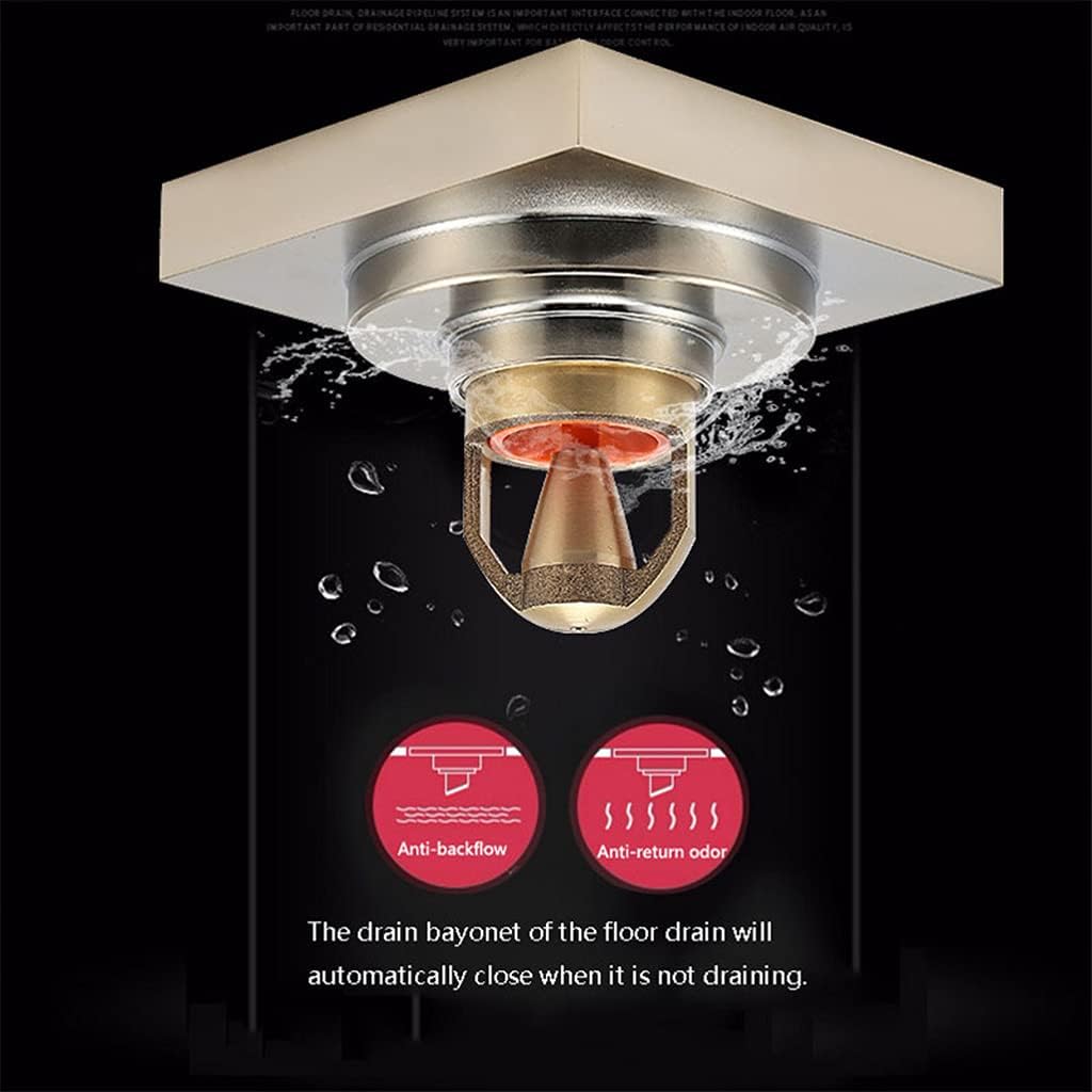 Double-layer Filter Brass Floor Drain Metal Strainer Square Floor Drain Cover for Kitchen Bathroom Garage Balcony