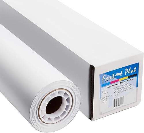 Vista 18 de FastPlot Vinilo autoadhesivo – Resistente al agua 4 mil – Rollo de 36 pulgadas x 60 pies – núcleo de 2 pulgadas