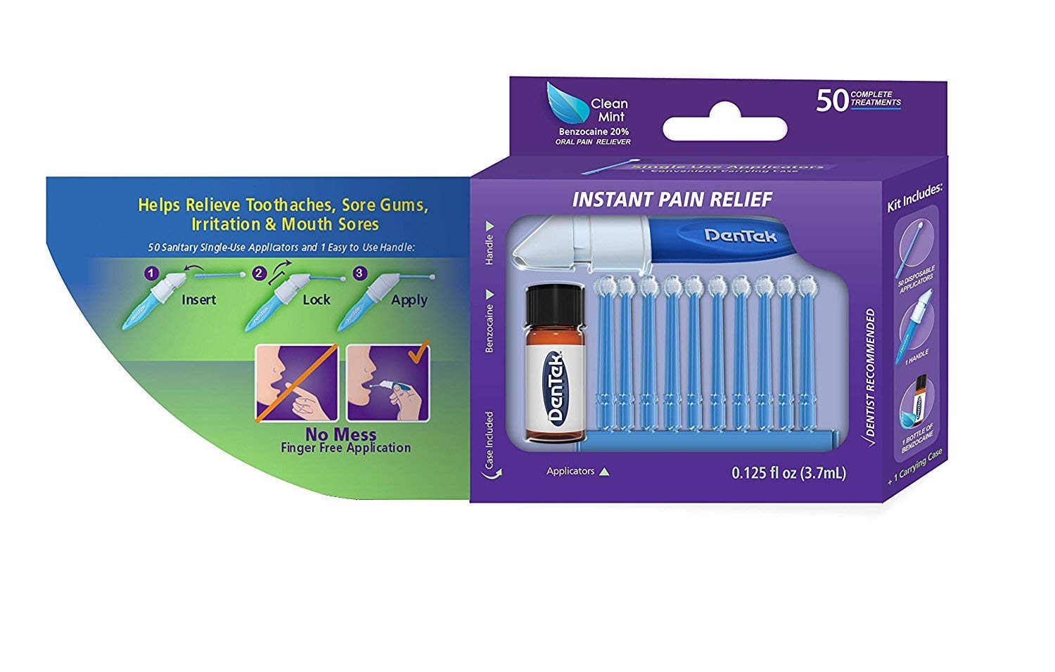 DenTek Adult Instant Pain Relief Kit, 50 ea (Pack of 4) : Beauty & Personal Care