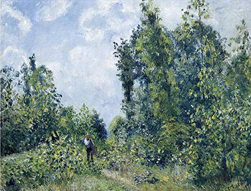 Vagabond près du paysage boisé peinture à l'huile art impressionniste