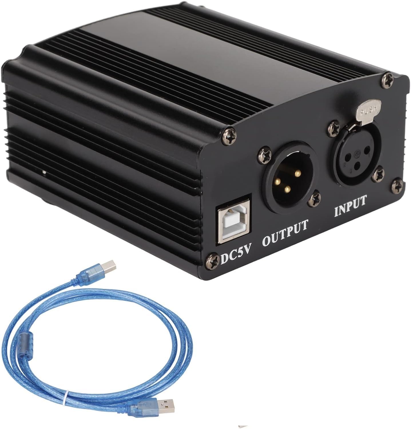 kh 48V Phantom Power Supply for Condenser Microphone – USB Powered Audio Interface with XLR 3-Pin Mic Cable & 5ft USB Cable – Microphone Power Supply for Studio Recording, Podcasting, Streaming-image-10