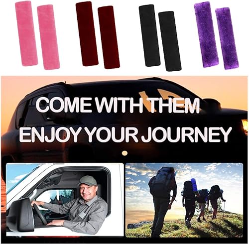 Miniatura 7 de Fochutech - Almohadilla de hombro para cinturón de seguridad de auto, protectora, ajustable, felpa suave, para conducir cómodamente, 2 piezas,