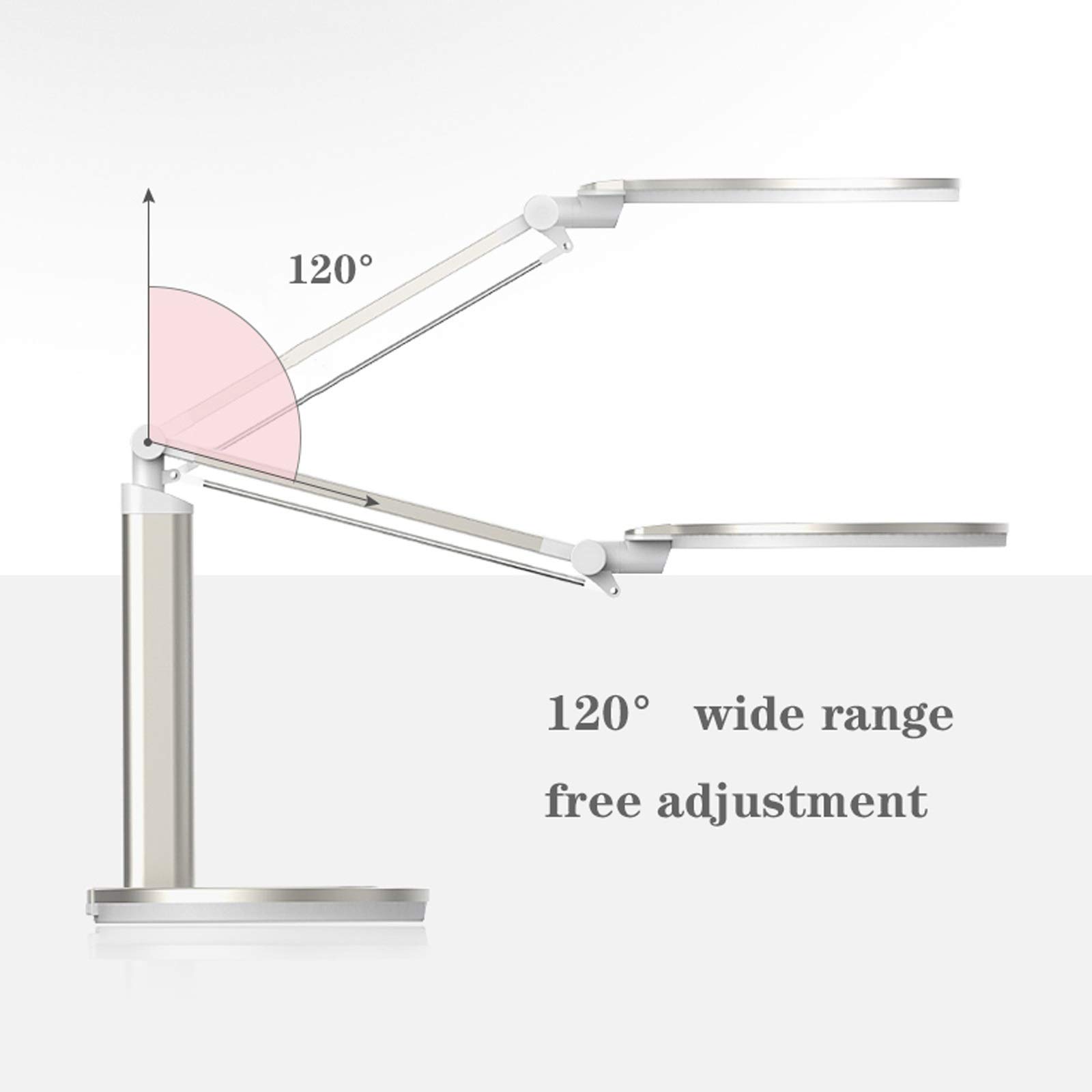 Lampe à Poser 16W LED Lampe de bureau Stepless Dimmable Tableau Touch Table Lampe de lecture double pôle pour bureau à domicile, processus de dessin des fil métalliques (adaptateur inclus) Lampe de Ta