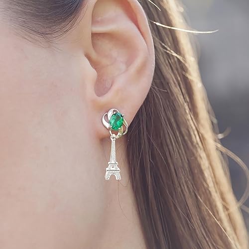 Miniatura 8 de EXCEART 60 piezas Mini colgantes de simulación Torre Eiffel colgantes colgantes colgantes para joyería DIY llavero accesorios (color al azar), Zinc,