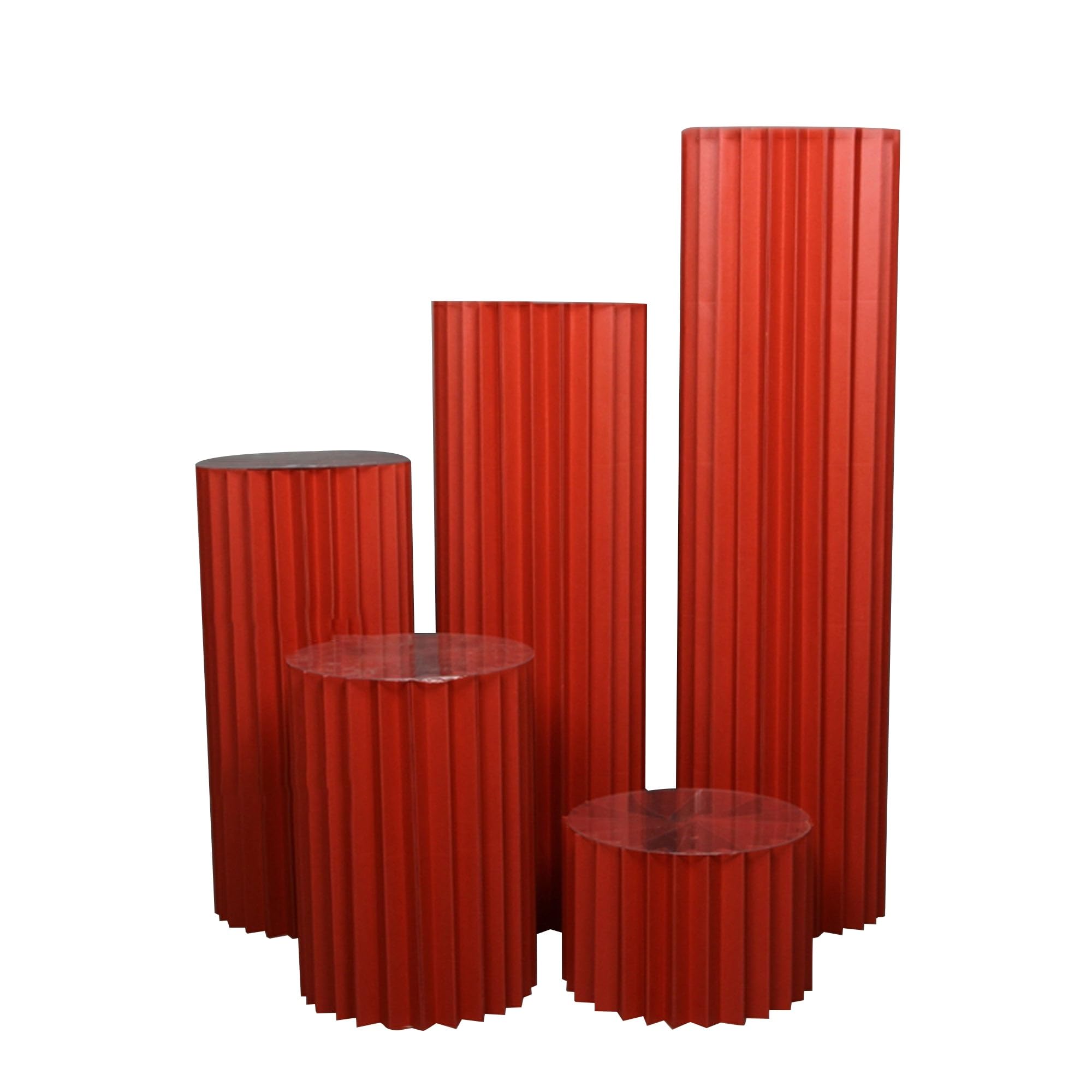 YTBHSHXZ plinth， 5 Pcs for Party, Cylinder Pedestal Stands for Parties Flower Stand, Paper Roman Pillar(G)