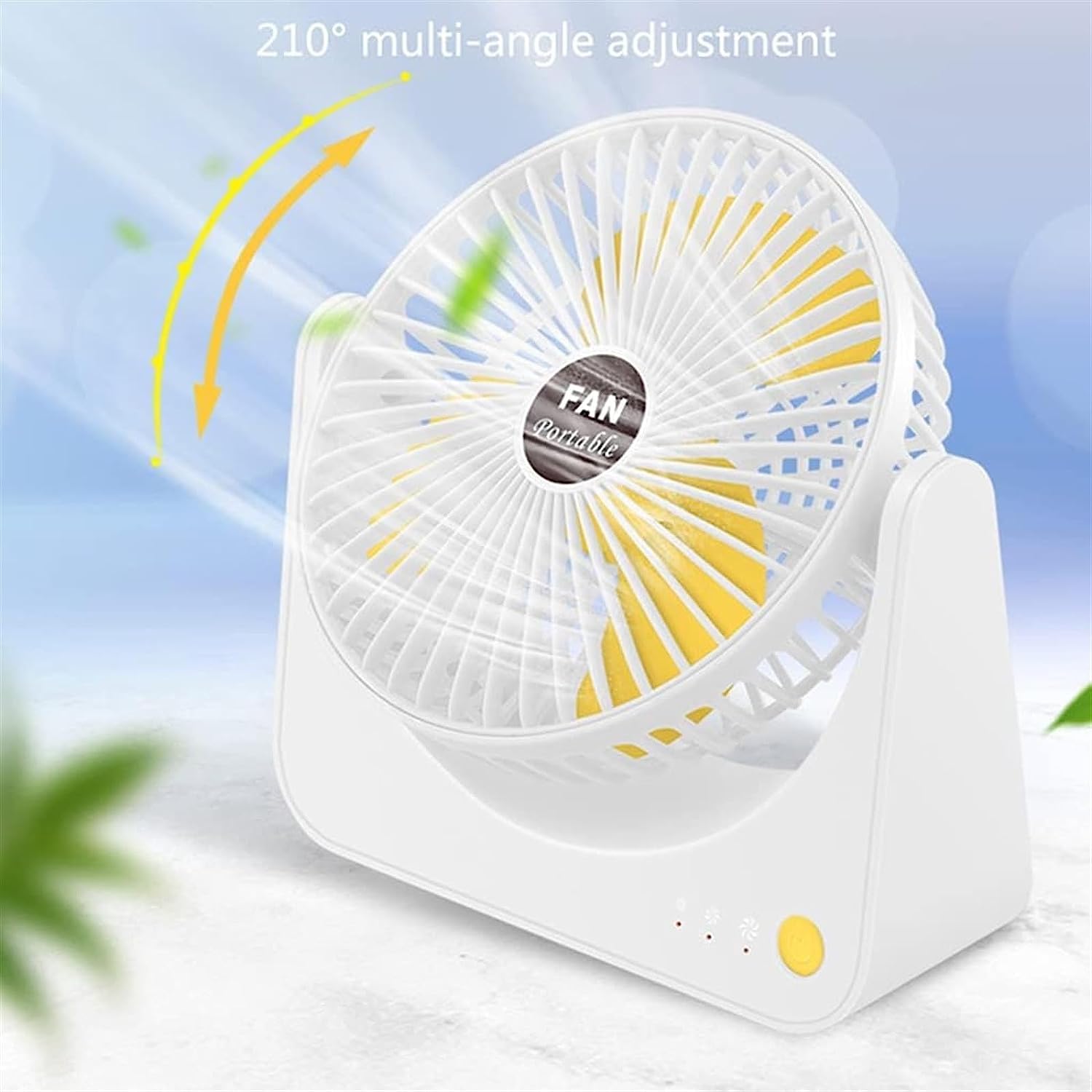Cichy Miniventilator met 3 snelheden, USB-oplaadbare bureauventilator, omhoog/omlaag verstelbare persoonlijke ventilator, lichtgewicht draagbare handventilator Wiatraki stojące