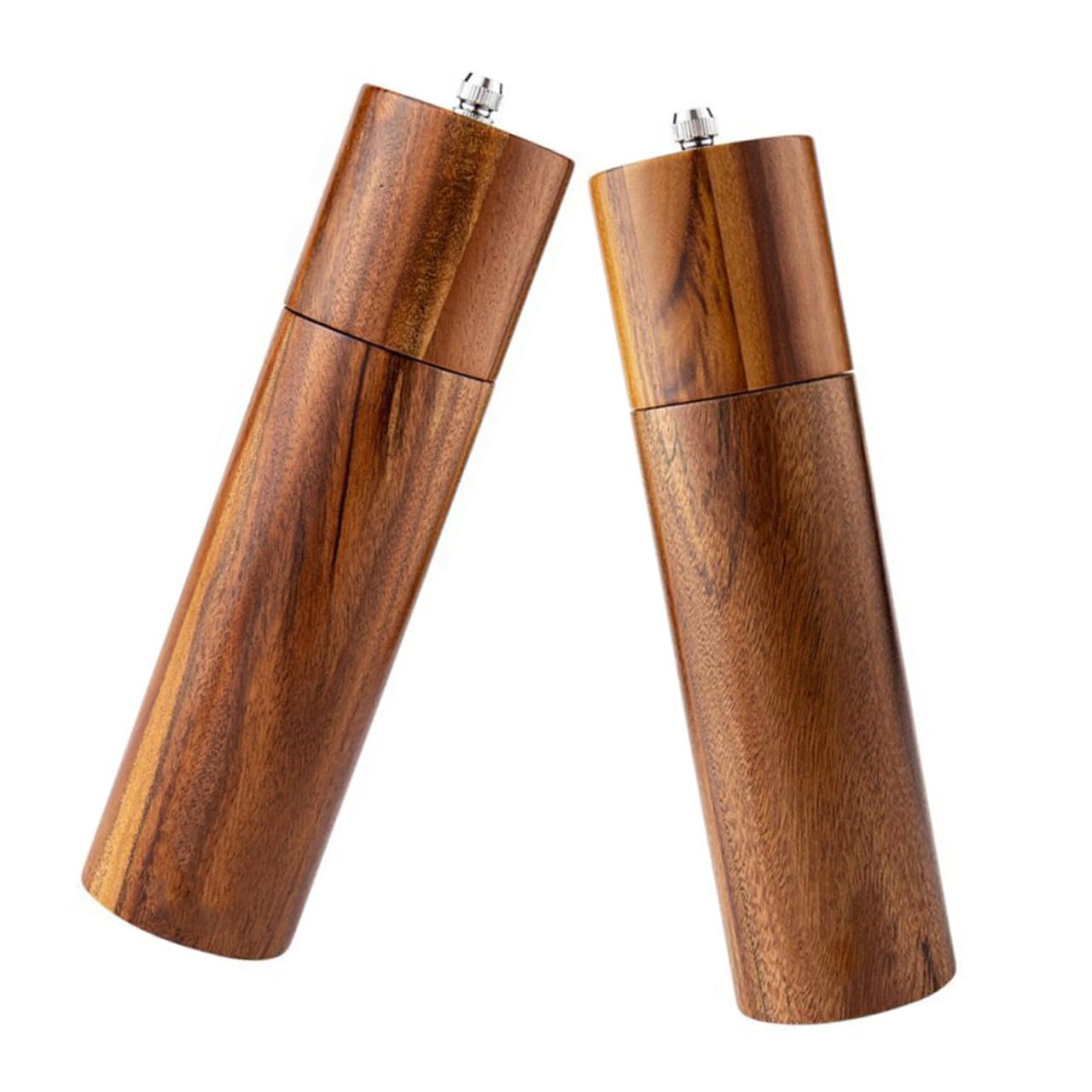 Manuelle Pfeffer und Salzmühle aus Akazienholz mit Keramikmahlwerk 8 Zoll Nachfüllbar Küchengewürzmühle für Pfeffer Salz und Kaffeebohnen
