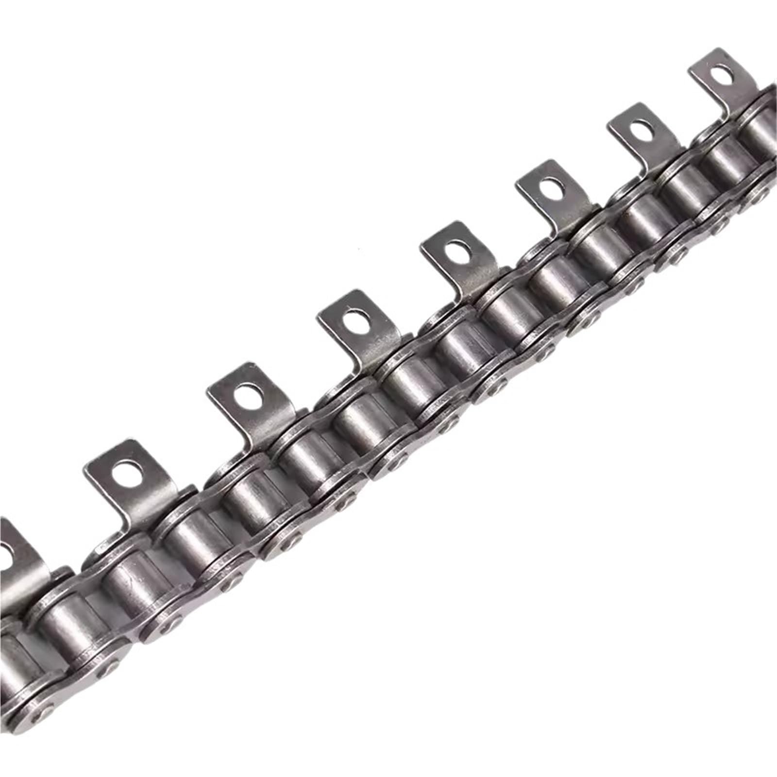 Chaîne à rouleaux d'entraînement de 1,5 m 06B 08B 10 A 12 ASingle et chaîne de convoyeur à double trou avec ailes pour transmission automatique (10 A, 1 aile, 1 trou)