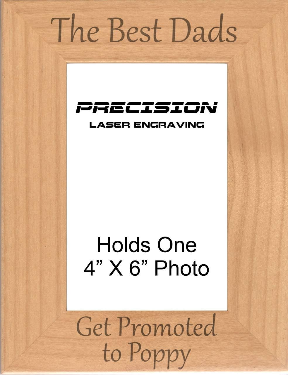Grandpa Gifts Best Dads Get Promoted to Poppy Engraved Natural Wood Picture Frame Fathers Day