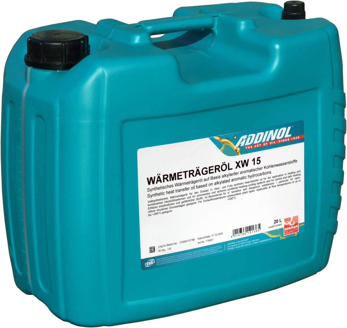 Addinol Wärmeträgeröl XW 15 (Kanister 20 Liter)