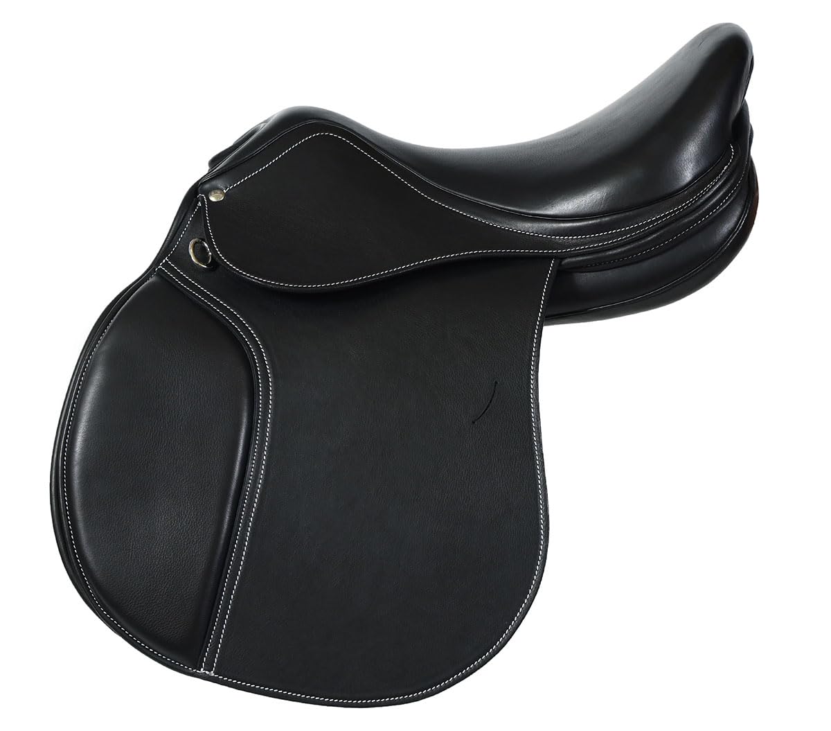 A&M Reitsport Selle Chelsea en cuir - Fer à tête interchangeable - Arbre Polyflex - Noir - Taille : 17,5"