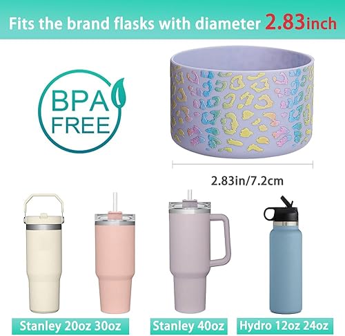 Vista 68 de WK IEASON 2 Pcs Tumbler Bottom Protector Boot for Stanley Quencher Adventure 40oz & Stanley IceFlow 20oz 30oz, Stealth Landing-2.83inch Bottom