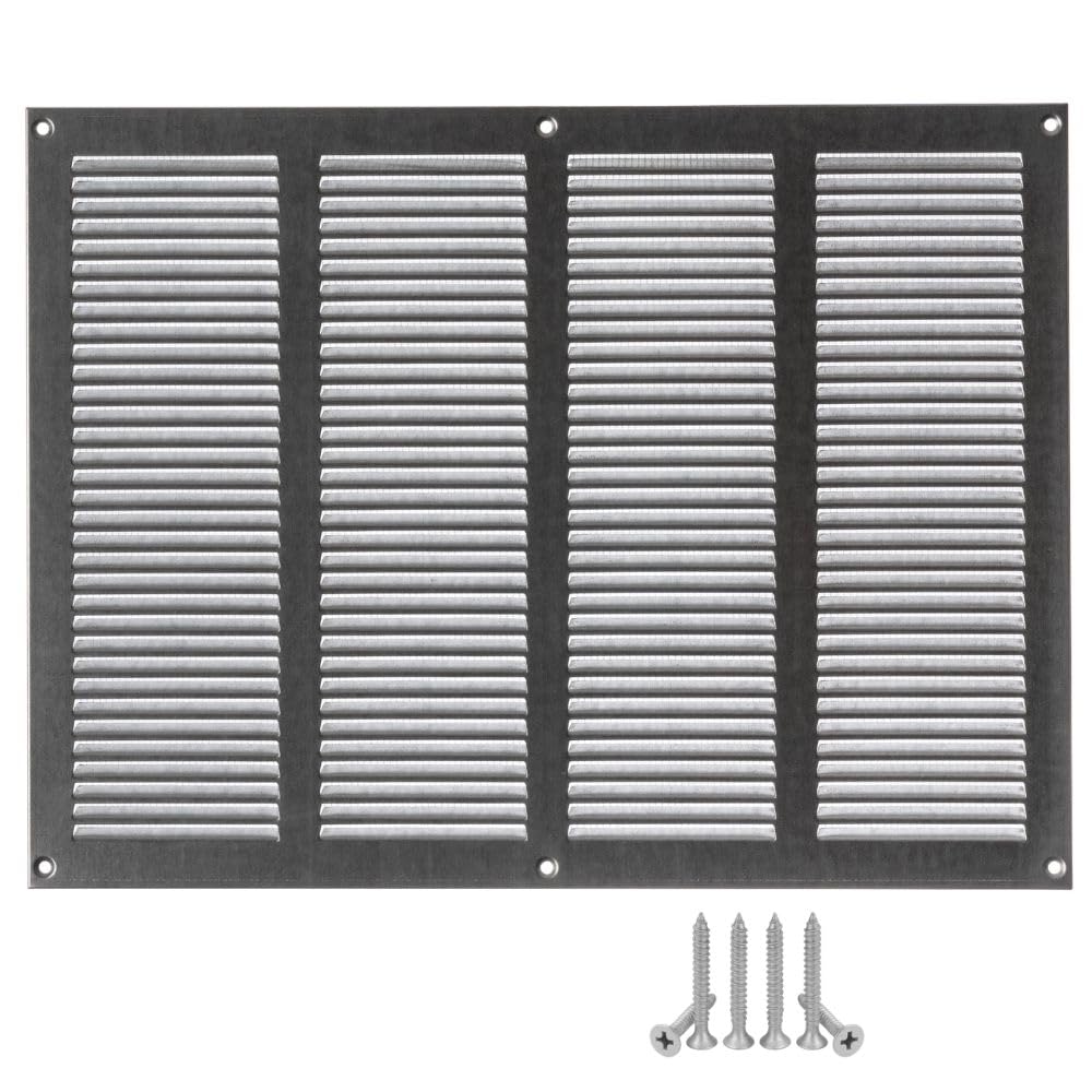 LIRAST 400x300mm Vent Cover Galvanised Steel - 16x12 inch Wall Vent Cover with Insect Mesh - Ceiling Soffit Vents - External Vent Cover - Metal Ventilation Grilles - Air Vent Covers for Walls