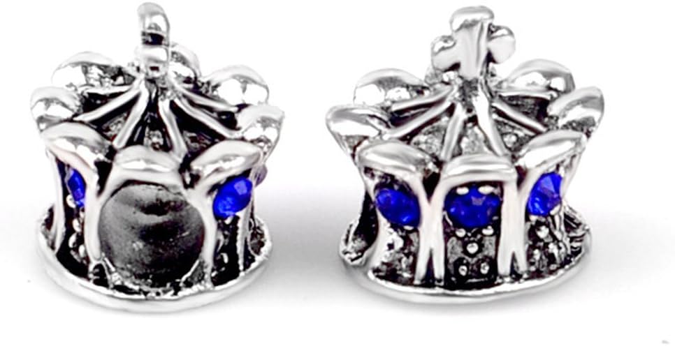 Herria Tibetan Silver Rhinestone Crystal Tiara Crown Charms Dangle Pendant, Blue
