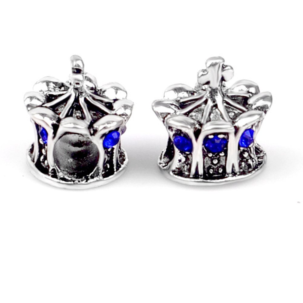 Herria Tibetan Silver Rhinestone Crystal Tiara Crown Charms Dangle Pendant, Blue