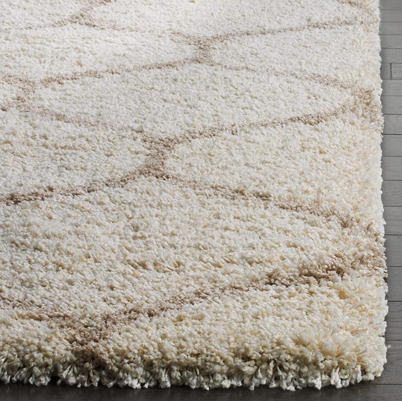 Image of Carpet for Living Room, Bedroom and Hall Handmade Microfiber Cozy Soft and Fluffy Shaggy Area Rug with 2 inch Thick Anti Skid Carpet [4x6 Feet Ivory Beige]