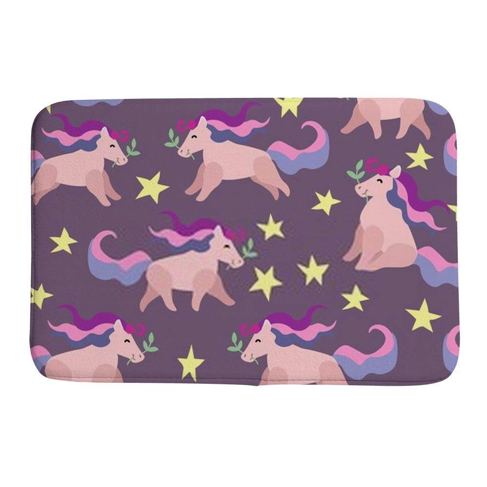 Tapis de bain licorne violet grand format pour éviter les sols mouillés