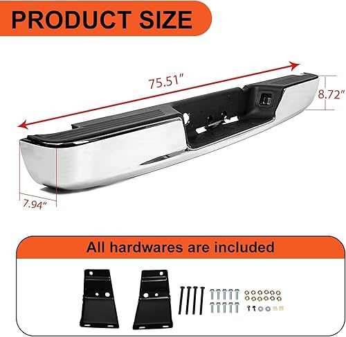 Miniatura 3 de ECOTRIC Conjunto de parachoques trasero compatible con Dodge Ram 1500 2500 3500 WLicense 2002-2009, luz de placa de repuesto para CH1103111