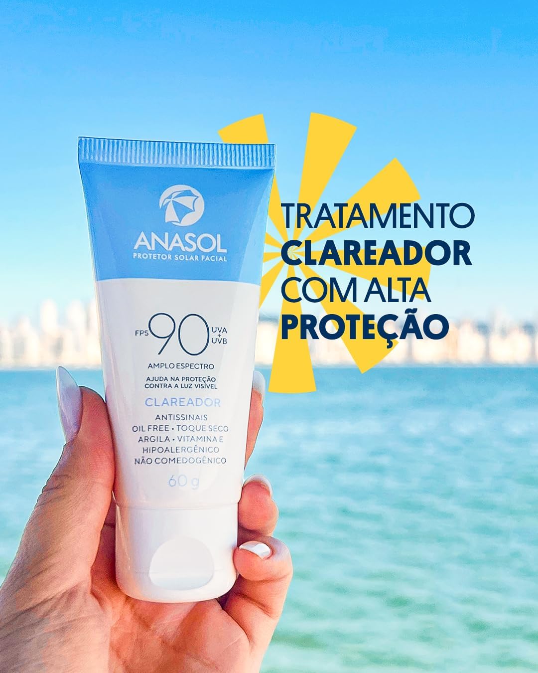 Anasol Protetor Solar Facial Clareador FPS 90 60g