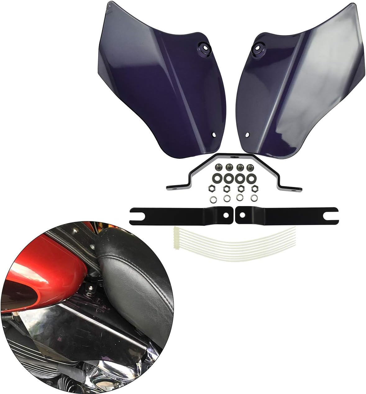 YHMTIVTU Heat Shield Reflective Saddle Air Deflector Compatible with Softail 2000-2017