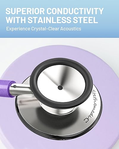 Miniatura 2 de FriCARE Estetoscopios morados para enfermeras, kit clásico de estetoscopio de doble cabeza, suministros médicos, RN, LPN, LVN, estudiantes de