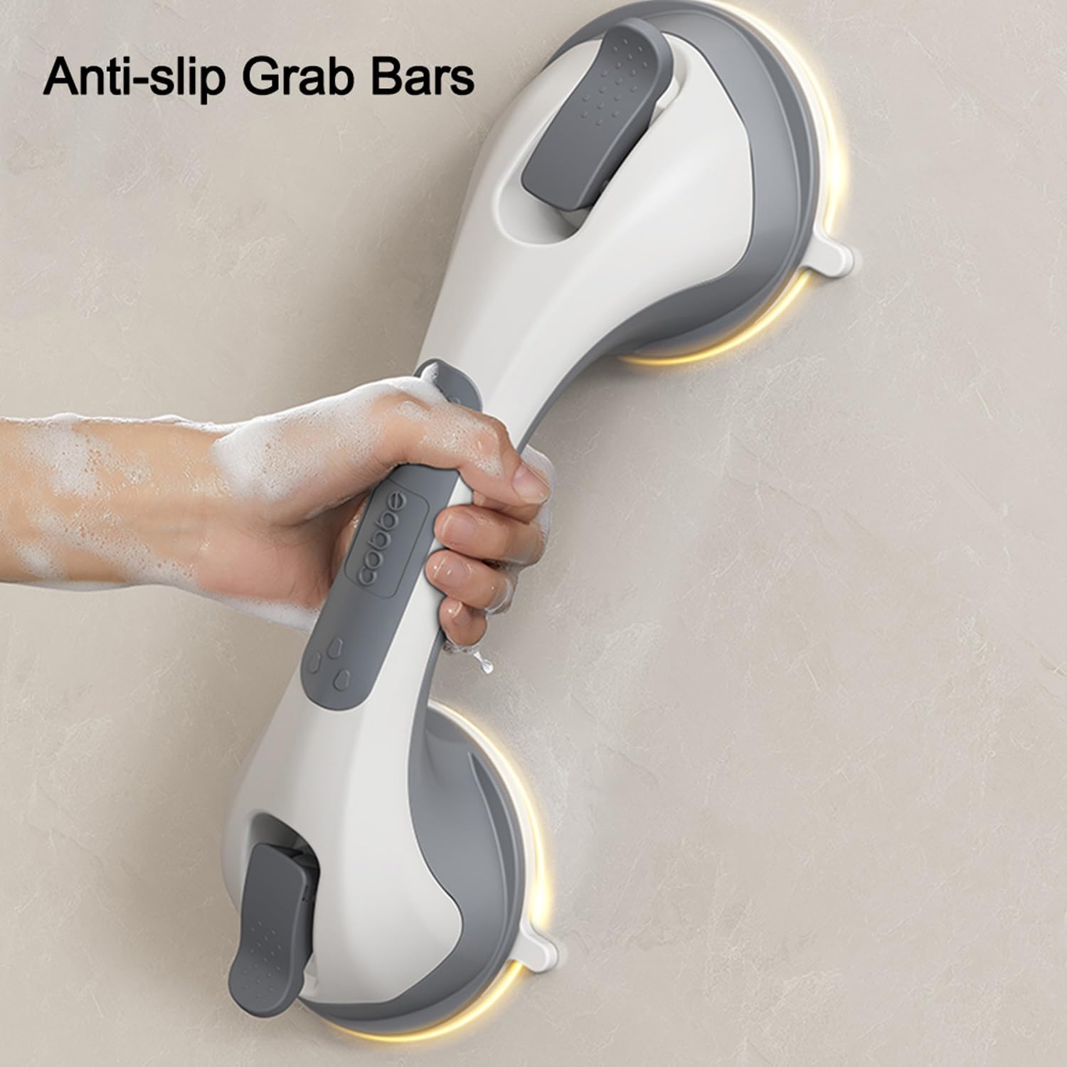 Barras de agarre para bañeras y duchas, ganchos con ventosa, tazas de ducha, asas de pared, rieles de seguridad para inodoro de ancianos, accesorios de baño (43 cm)