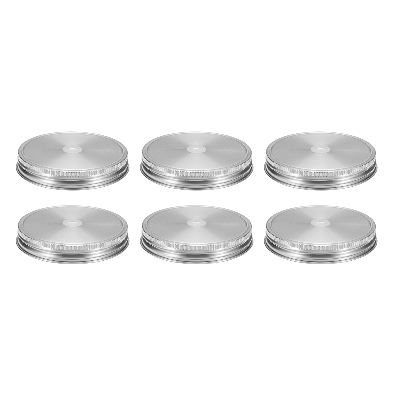 Couvercle bocal Mason trou paille 86 mm : lot de 6 opercules anti-renversement pour enfants