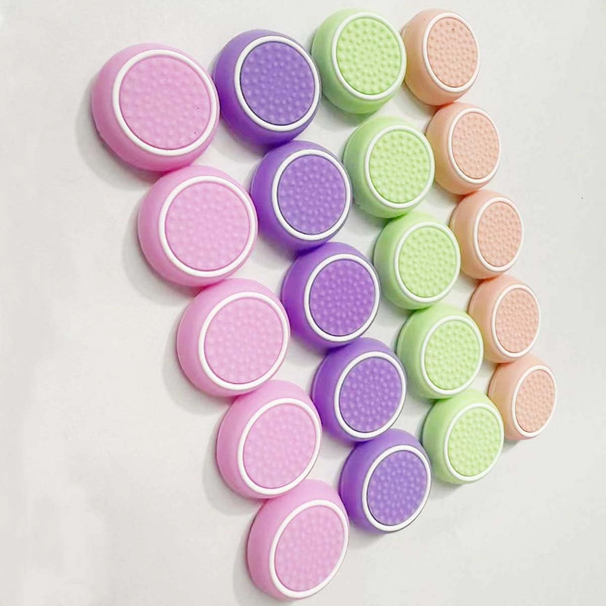 20 Pcs for PS3 / PS4 / PS5 White Colorful Controller Thumbstick Caps Replacement Silicone Touch Controller Rocker Cover