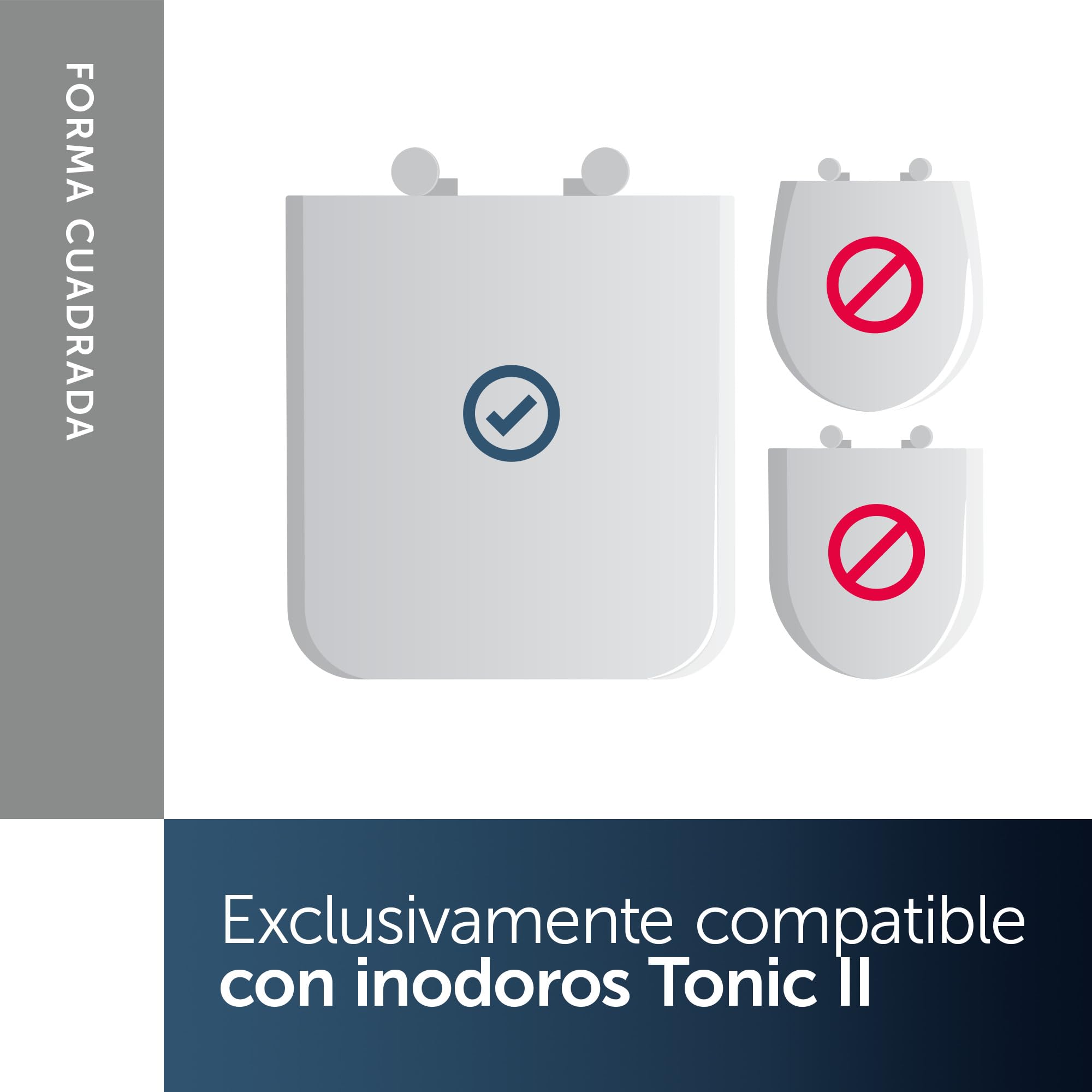 Ideal Standard Tonic II asiento WC envolvente, angular – Blanco (Alpin) | Asiento de inodoro extraíble con cierre suave (Softclose) y bisagras de acero inoxidable robustas, K706501