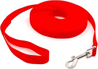 Schleppleine 5m für Hunde, Wasserdicht Hundeleine mit Handschlaufe und 360° Karabiner, Robuste Ausbildungsleine Schleppleine für Mittlere Große Kleine Hunde (Rot)