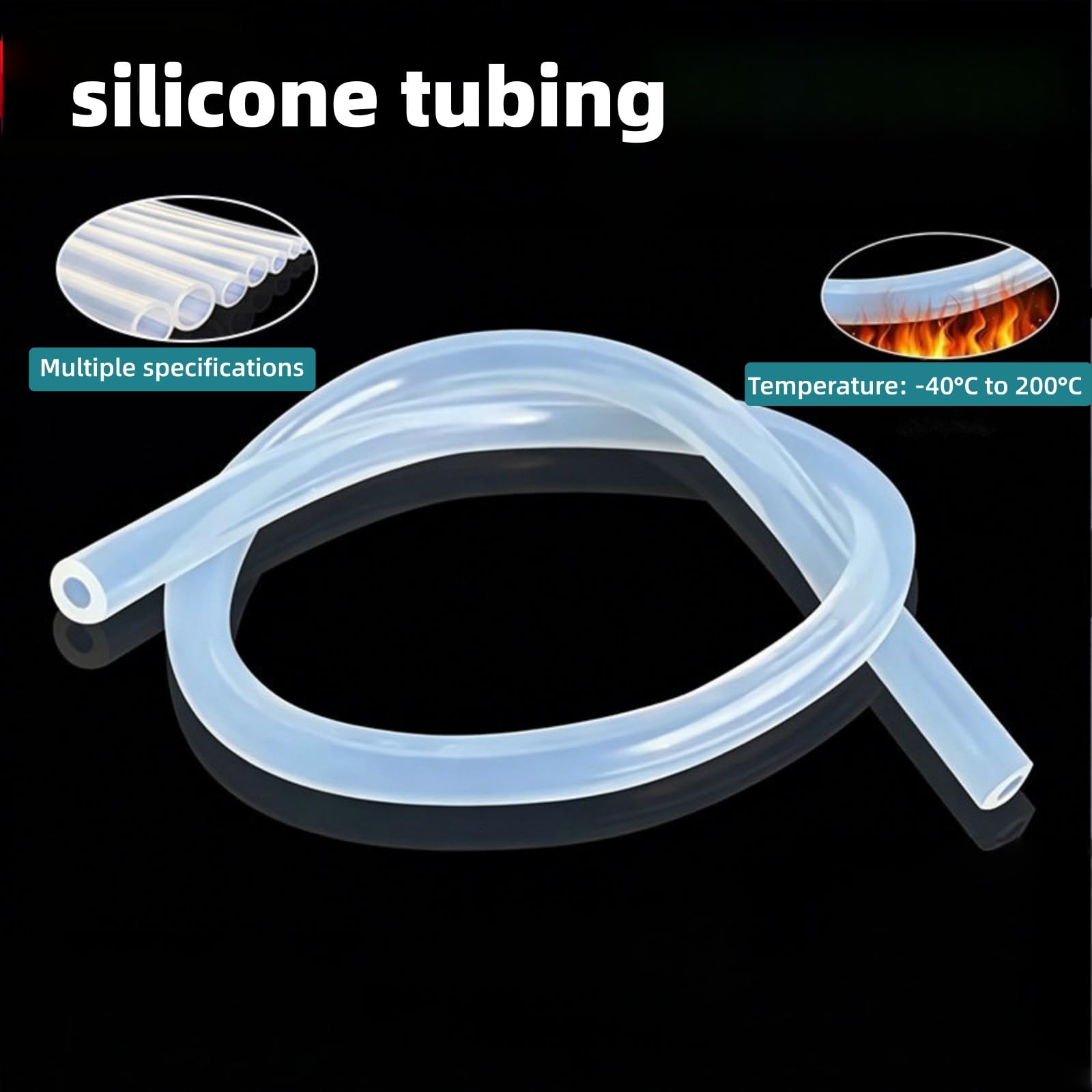 Tubo in Silicone Trasparente Flessibile Resistente alle Alte Temperature ID 6mm x OD 10mm per Trasferimento Acqua Linea d'Aria Pompa per Acquario Idroponica e Fai da Te,10m
