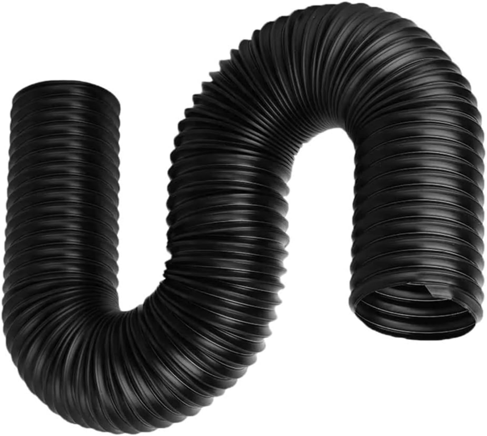 Flexible Transparent Black PU Debris Hose, 250mm ID, 1m Length, 0.63-2mm Thickness, for Industrial Vacuum Extractor(0.93mm)