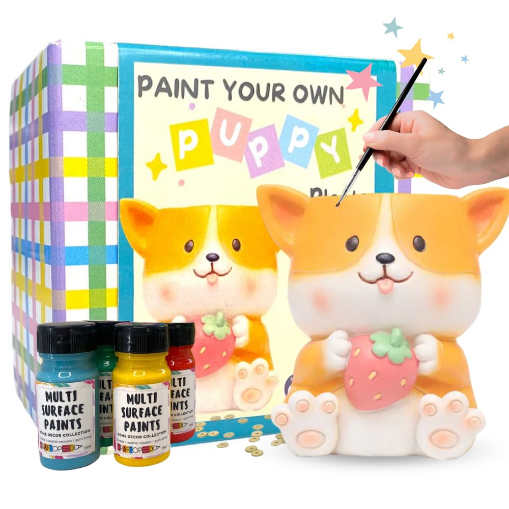 Craftopedia Paint Your Own Puppy Pen Stand/Planter | DIY Art and Craft Eco-Friendly Ceramic Activity Kit Gift Set for Kids, Age 5,6,7+ (Pen stand, Planter, Paper Weight) (Puppy) (B0CDXRR8QN) Amazon Price History, Amazon Price Tracker