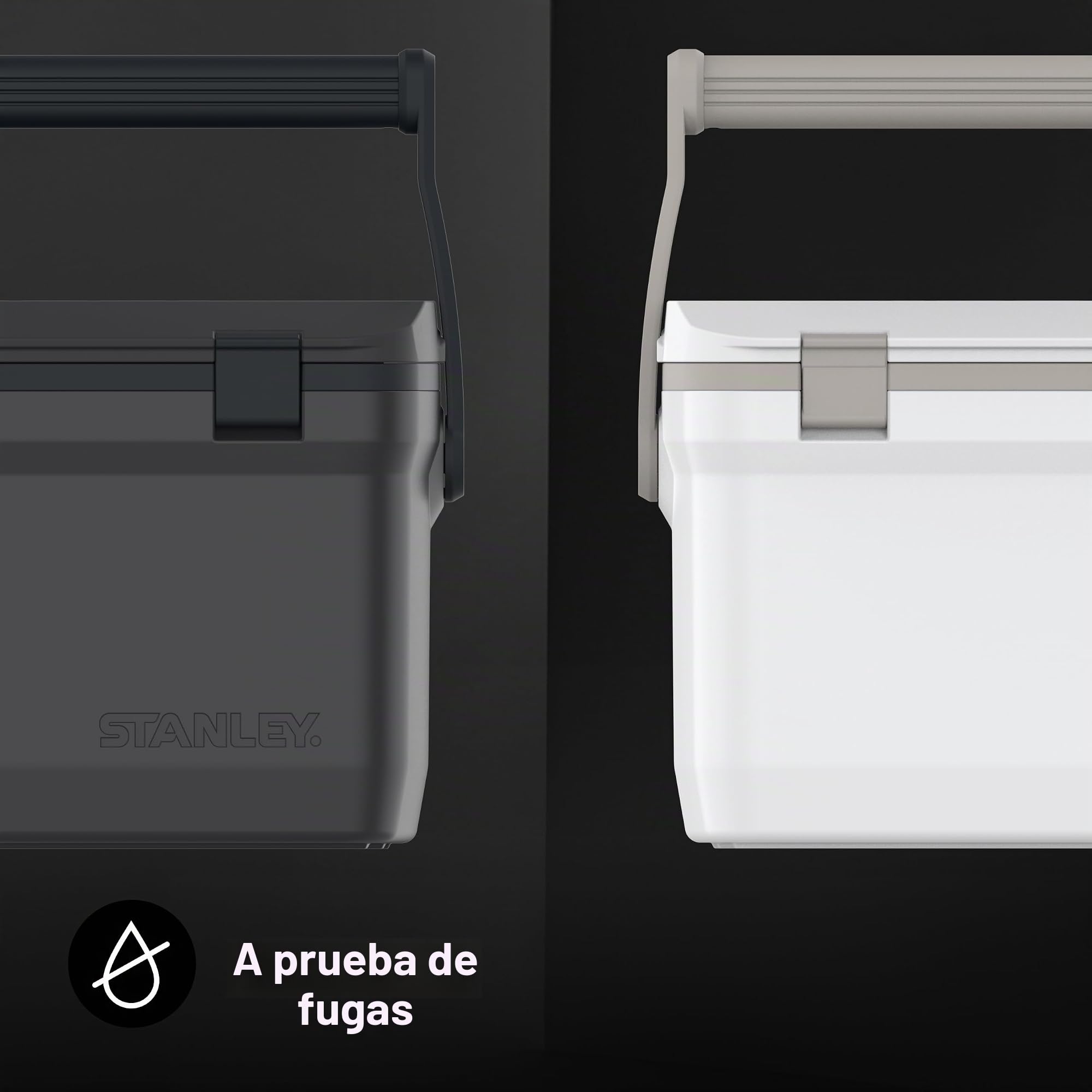 Stanley Adventure Nevera Portátil Outdoor 15,1L - Hielo hasta 36 Horas - Caja Térmica - Sin BPA - Nevera de Cofre con Sistema de Cuerda Ajustable - Nevera Resistente para 21 Latas - Antigoteo - Black
