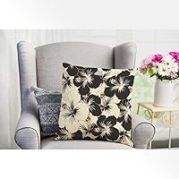 Vista 4 de EKOBLA Funda de almohada con diseño de flores, plantas tropicales, hibisco tribal, estampado bohemio, vintage, acogedora, cuadrada, para hombres