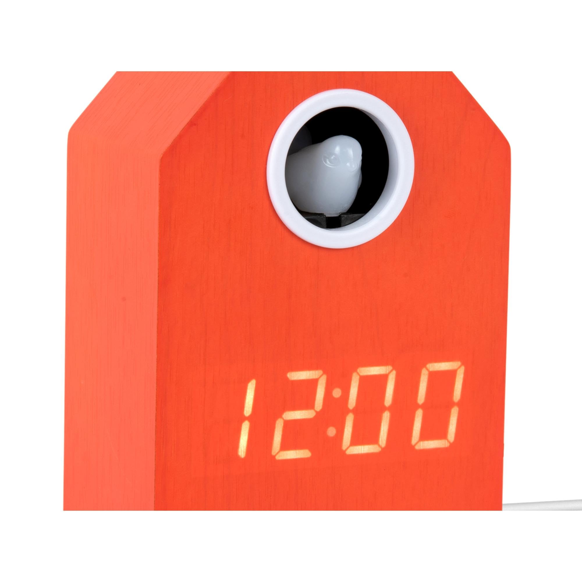 Karlsson Wecker Cuckoo Led - Orange - 9x9x15.8cm