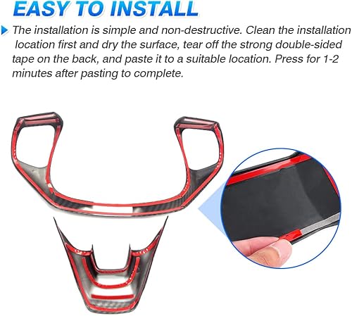 Miniatura 7 de Autorder Ajuste personalizado para accesorios Ford Bronco Sport (CX430) 2021 2022 2023 2024 2025 Cubierta de fibra de carbono para panel de volante,