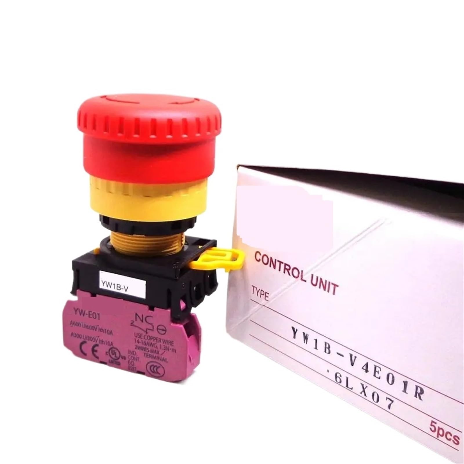 Interrupteur YW1B-V4E01R 1NC 22 mm bouton de commande pour tableau electrique