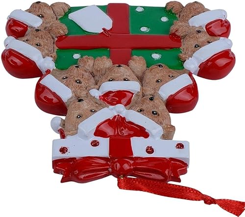 Miniatura 6 de Adorno navideño de familia de 9 osos  Adorno personalizado de familia de osos 2023  Caja única de adornos de Navidad  Regalos para niños, nietos,