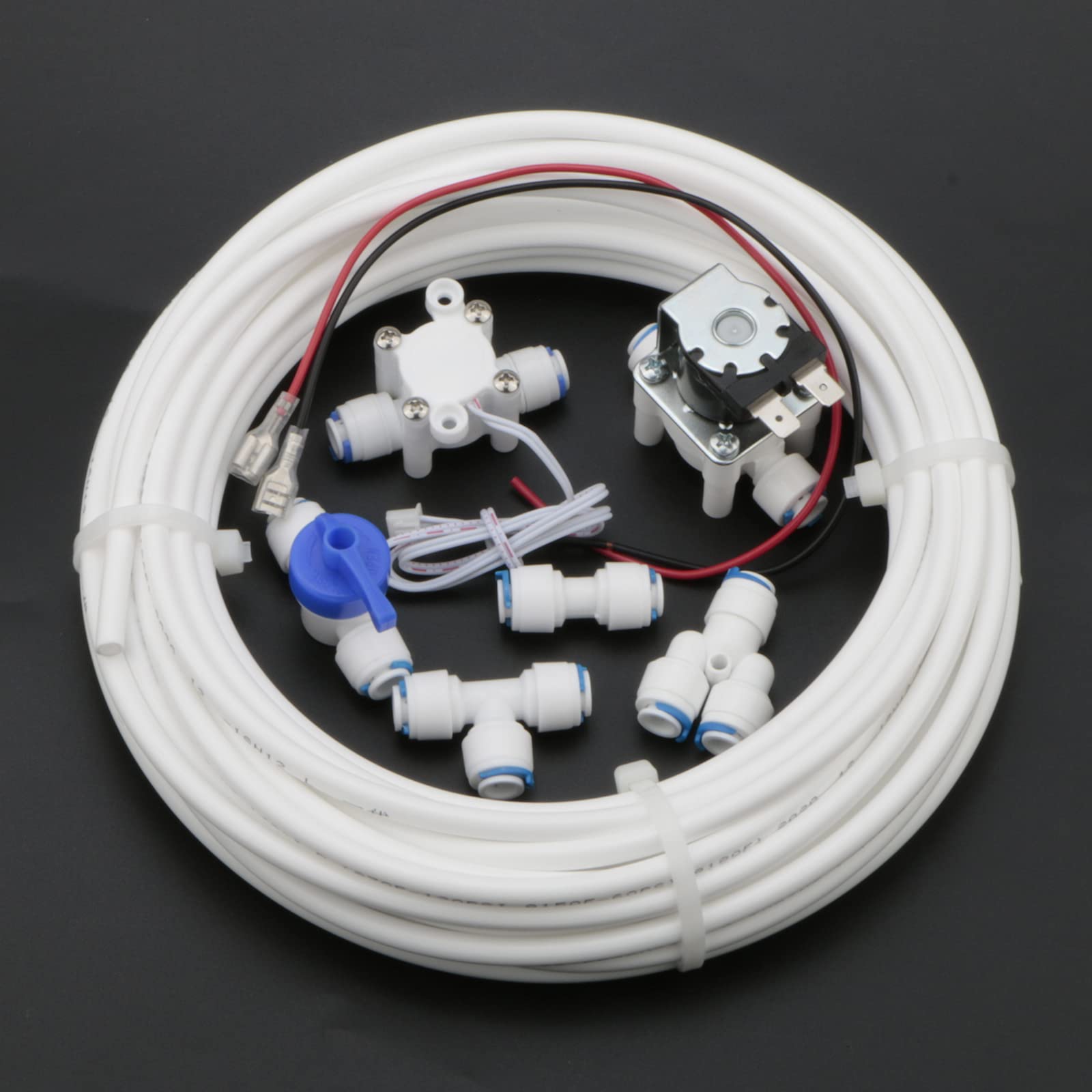 Kit di connettori per frigorifero, 25 pezzi, 10 m, tubo di approvvigionamento idrico, kit di collegamento per il tubo dell'acqua del frigorifero
