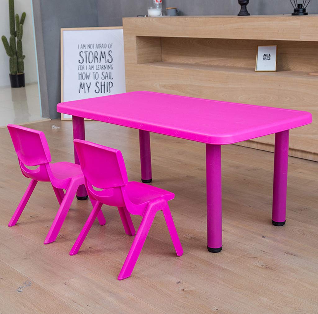 Kids Children's Plastic Table, Kindergarten,Home,Daycare Sturdy Table,Dining Table Game Table for Study Activity Garden Indoor Or Outdoor Use,Pink