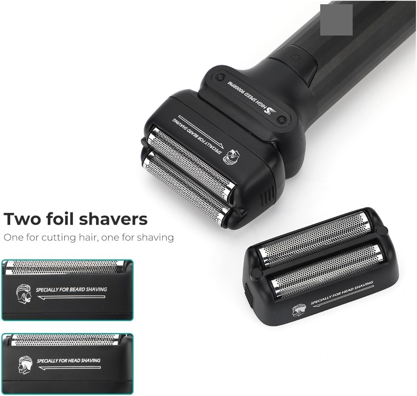 Fit for Professional Face Shaver - 9000 RPM Electric Foil Shaver for Men with IPX6 and Dual-Purpose Head
