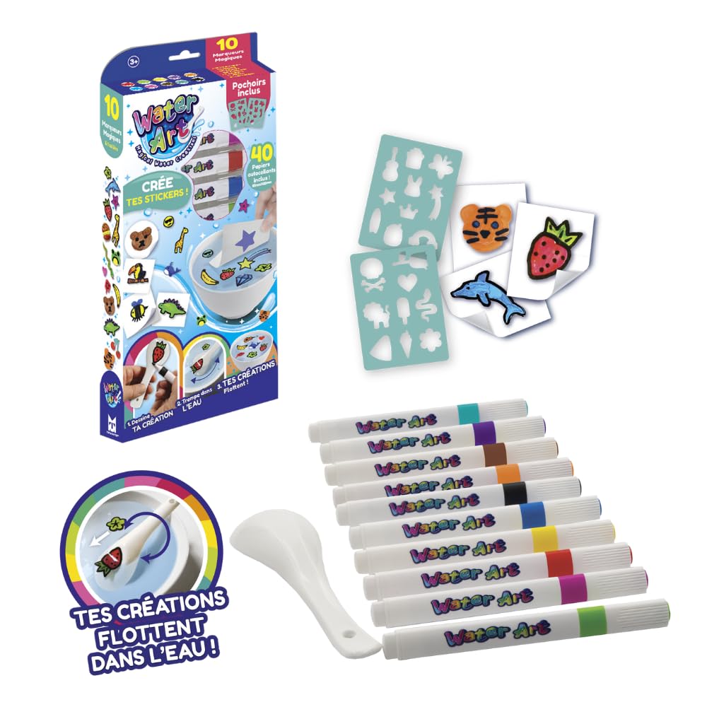 SILVERLIT Ożyw swoje rysunki dzięki zestawowi Water Art z naklejkami-hobby i kreatywnością, 54019, wielokolorowy
