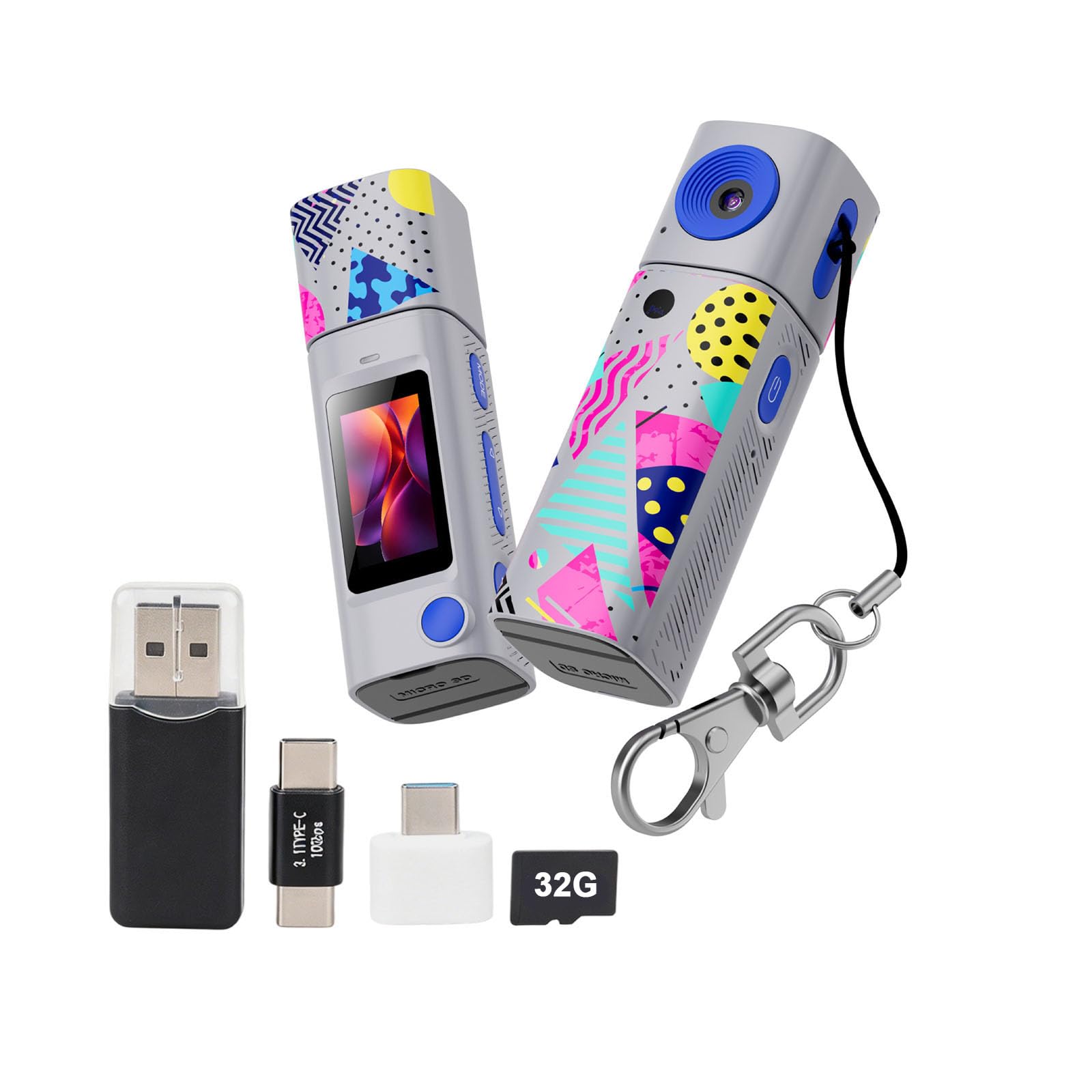 Videocamera 2K con lente rotante e schermo di riproduzione rapida per foto creative fotocamera digitale per bambini