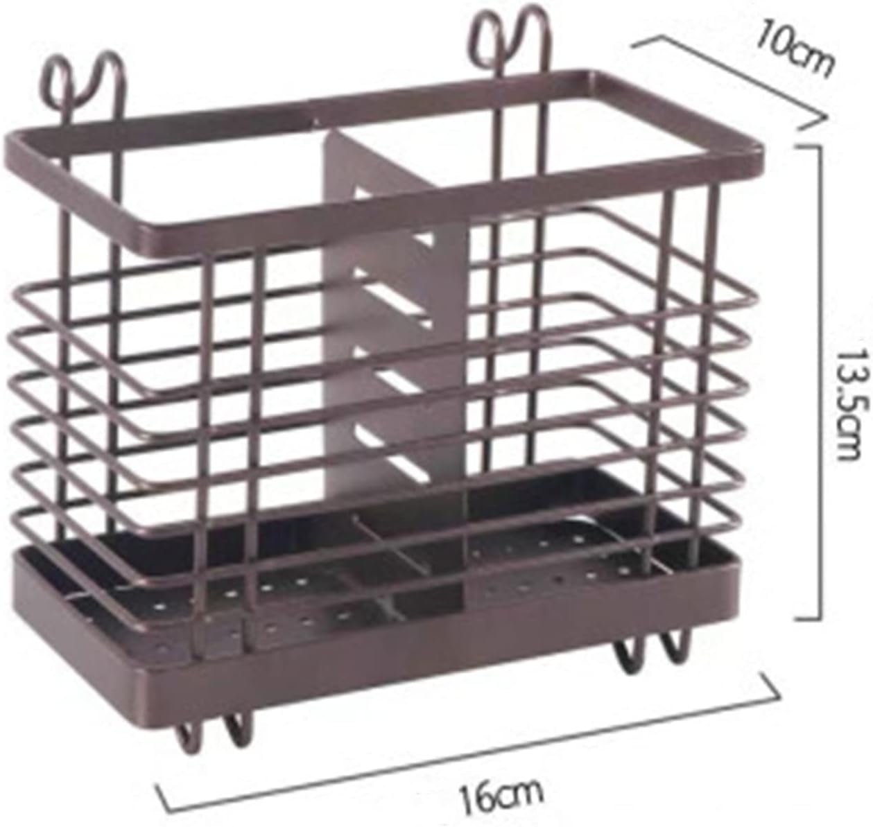 Chopsticks Storage Rack Chopstick Holder Hanging Table Dual-purpose Kitchen Perforated Chopstick Cage Drain Stand Tableware Storage Rack (Color : Black Size : 10x13.5x16cm) (Black 10x13.5x16cm)