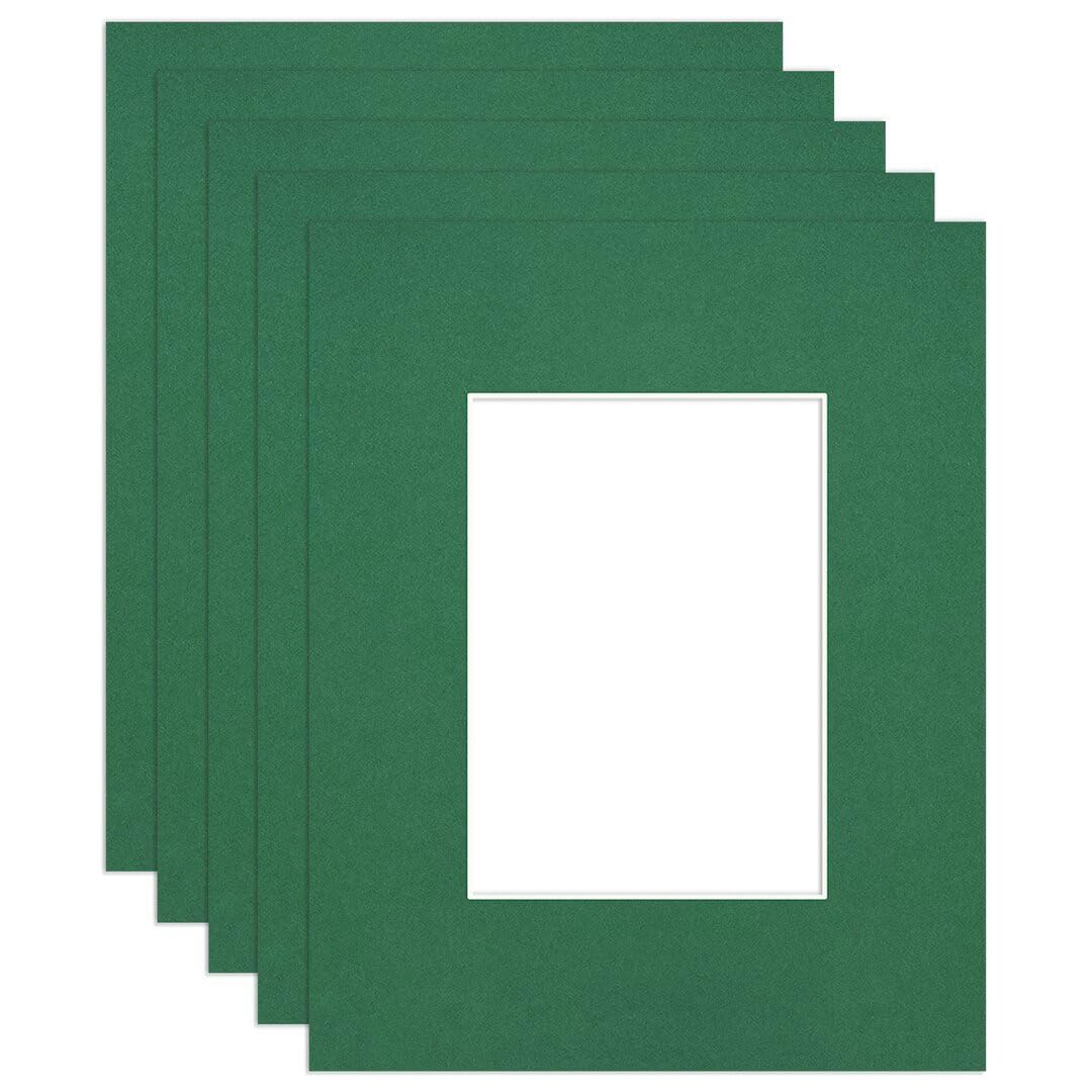 Procut Global 20x16" Emerald Picture Mounts to Fit A4 Aperture - Precision Cut Cardboard Photo Mount - Ideal for Frames, Prints, Artwork & Certificates - Sizes & Colours Available - 5 Pack — image 1